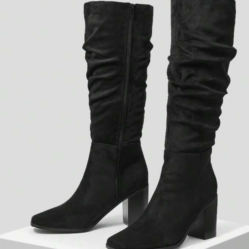 MOTF PREMIUM SLOUCH CHUNKY HEEL BOOTS Size 7